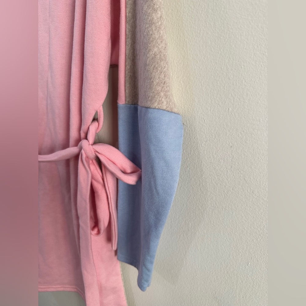 PRETTYLITTLETHING Drop Shoulder Tie Waist Sweater Dress Colorblock SIZE 4 SMALL - Picture 4 of 6